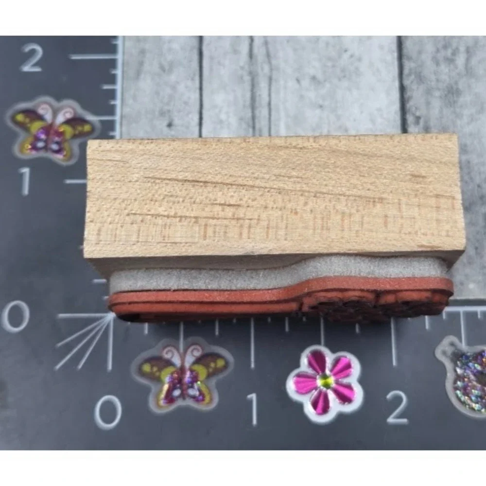 Memory Box Flowers In A Vase Bouquet Rubber Stamp Wood #M42